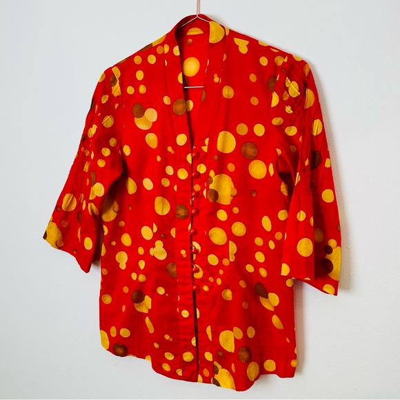 Vintage polka dot red button down shirt - Picture 7 of 7